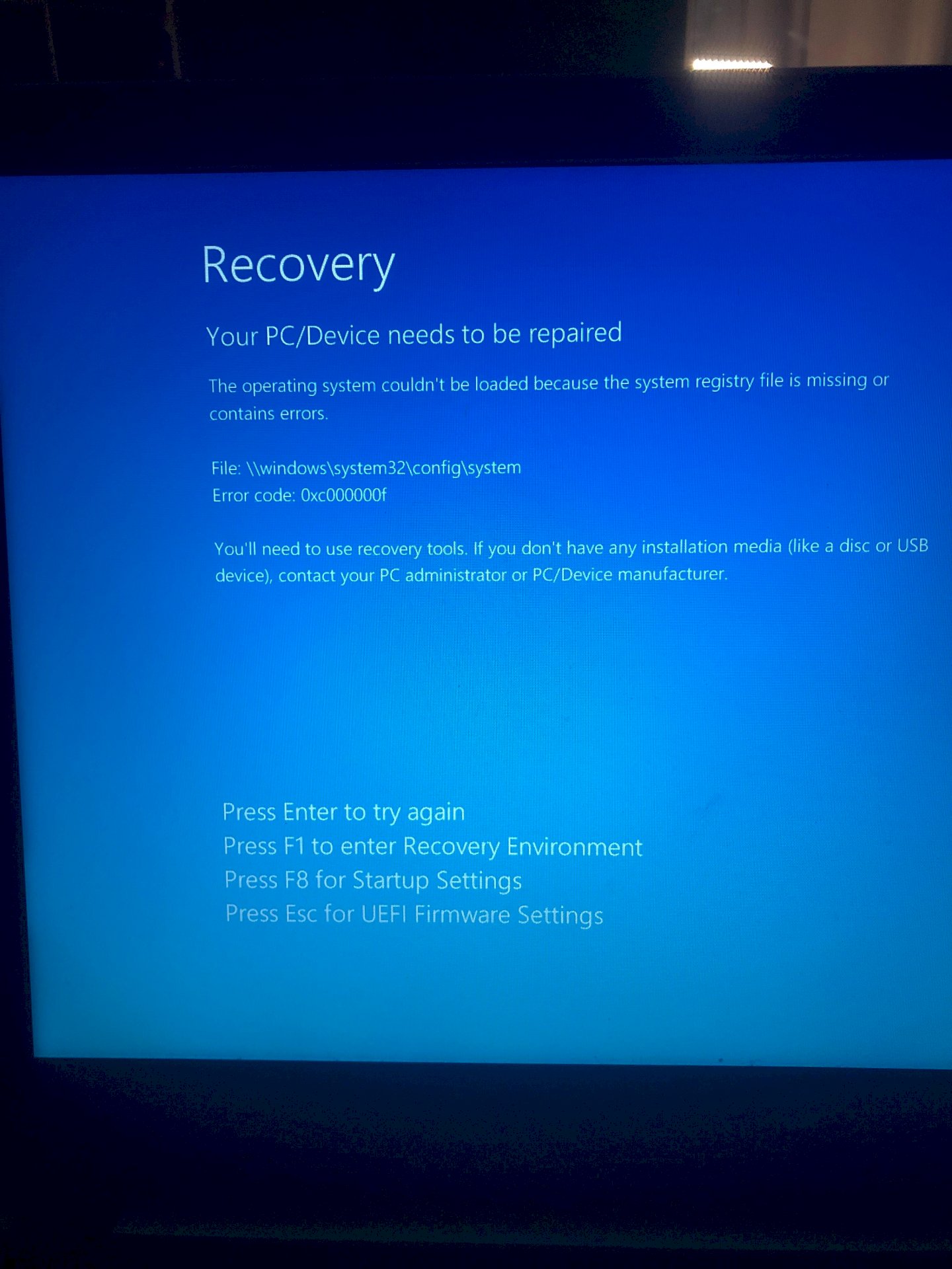 Windows Stops High Recovery Environment Files Accidentally Formatted