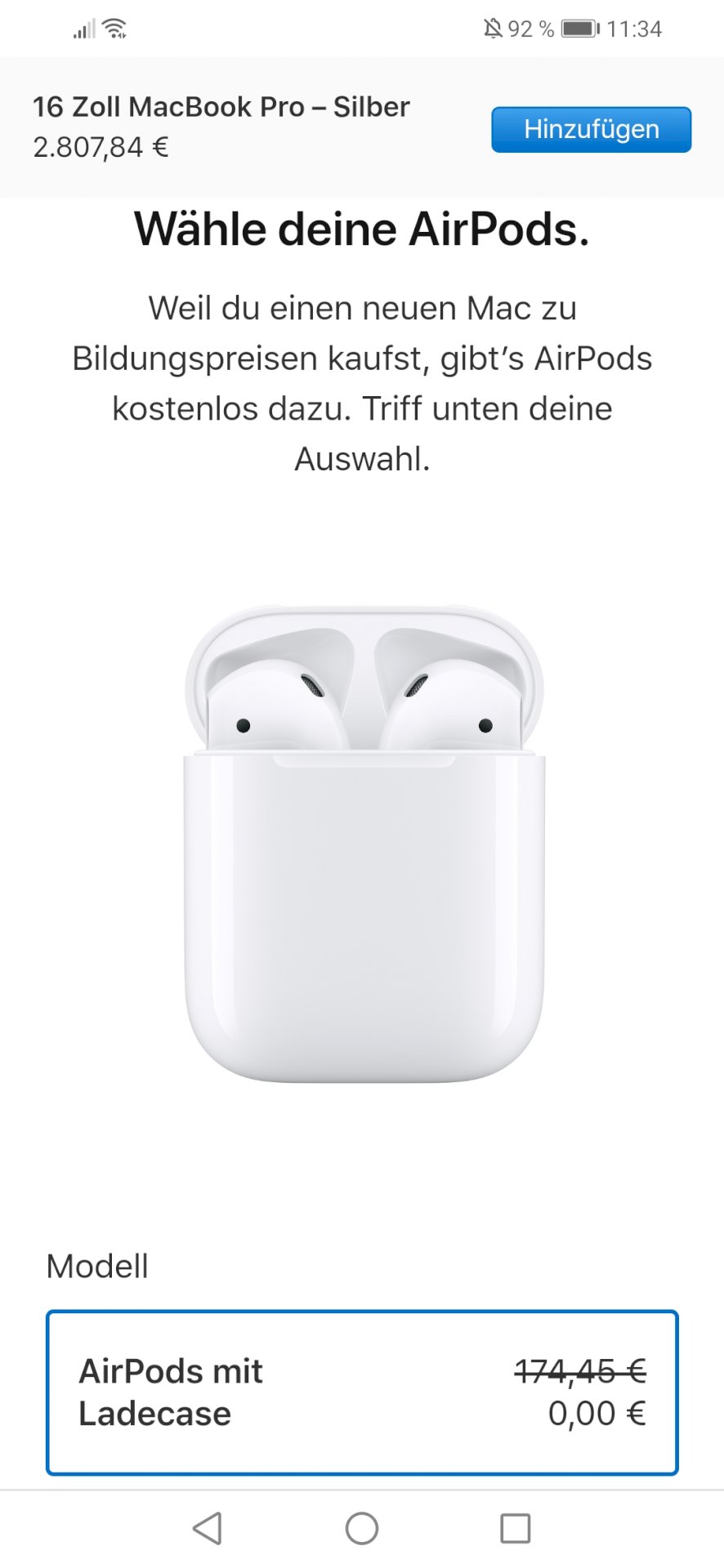 Apple Airpods Free on MacBook Order