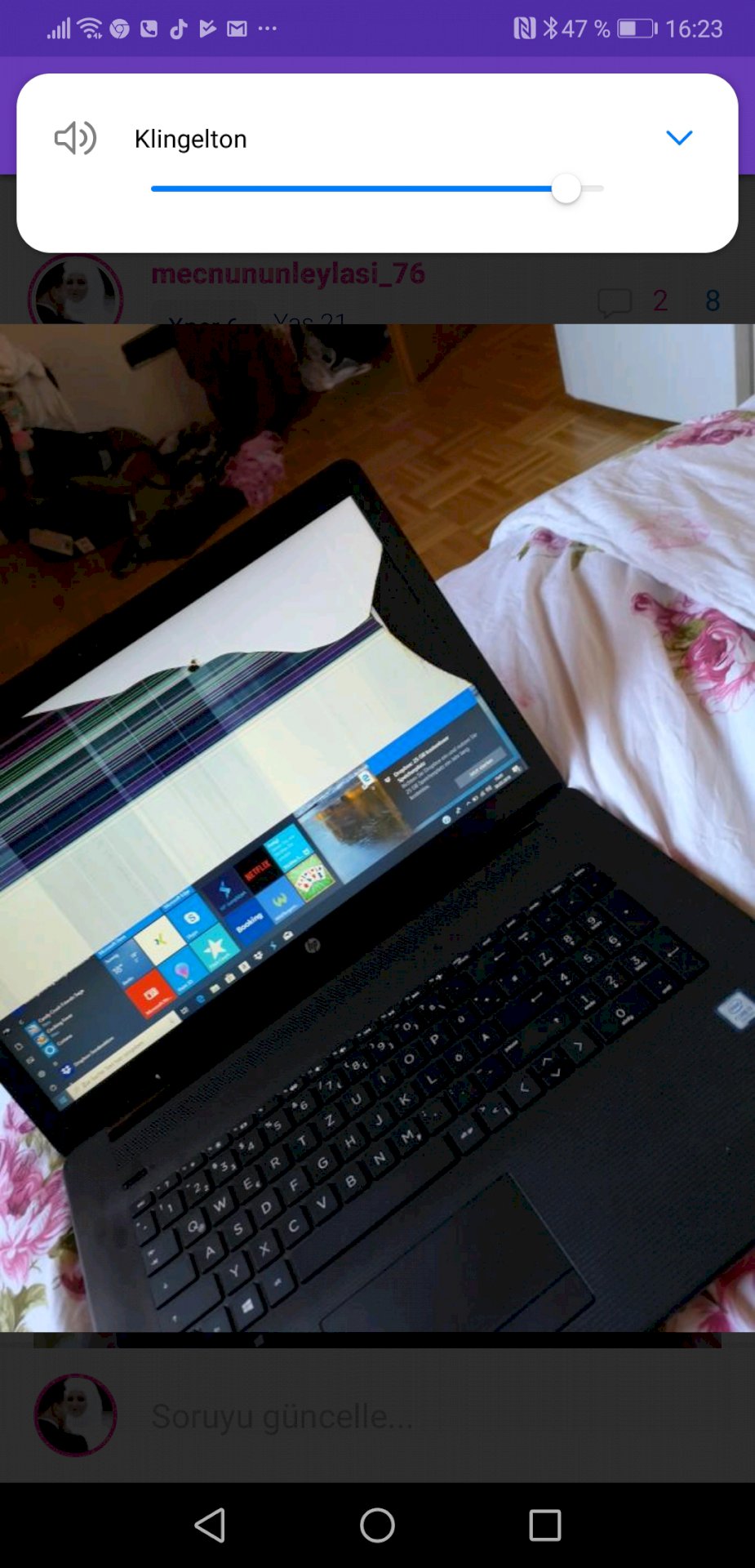 Laptop screen damage