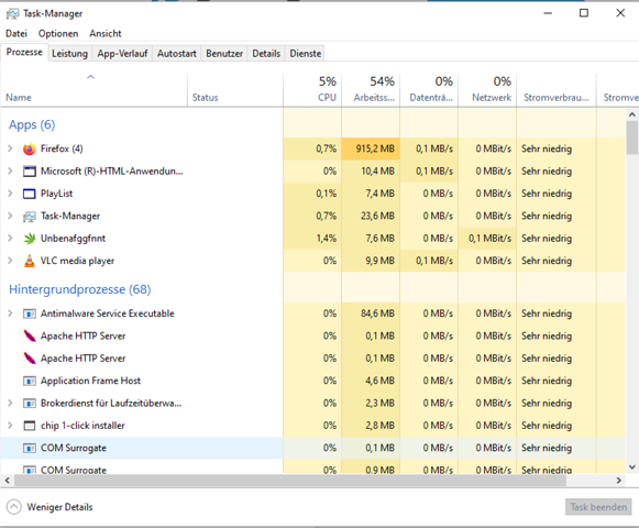 Windows Task Manager too many processes