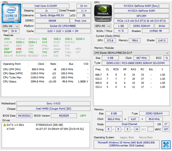 Laptop comparison between the following 2