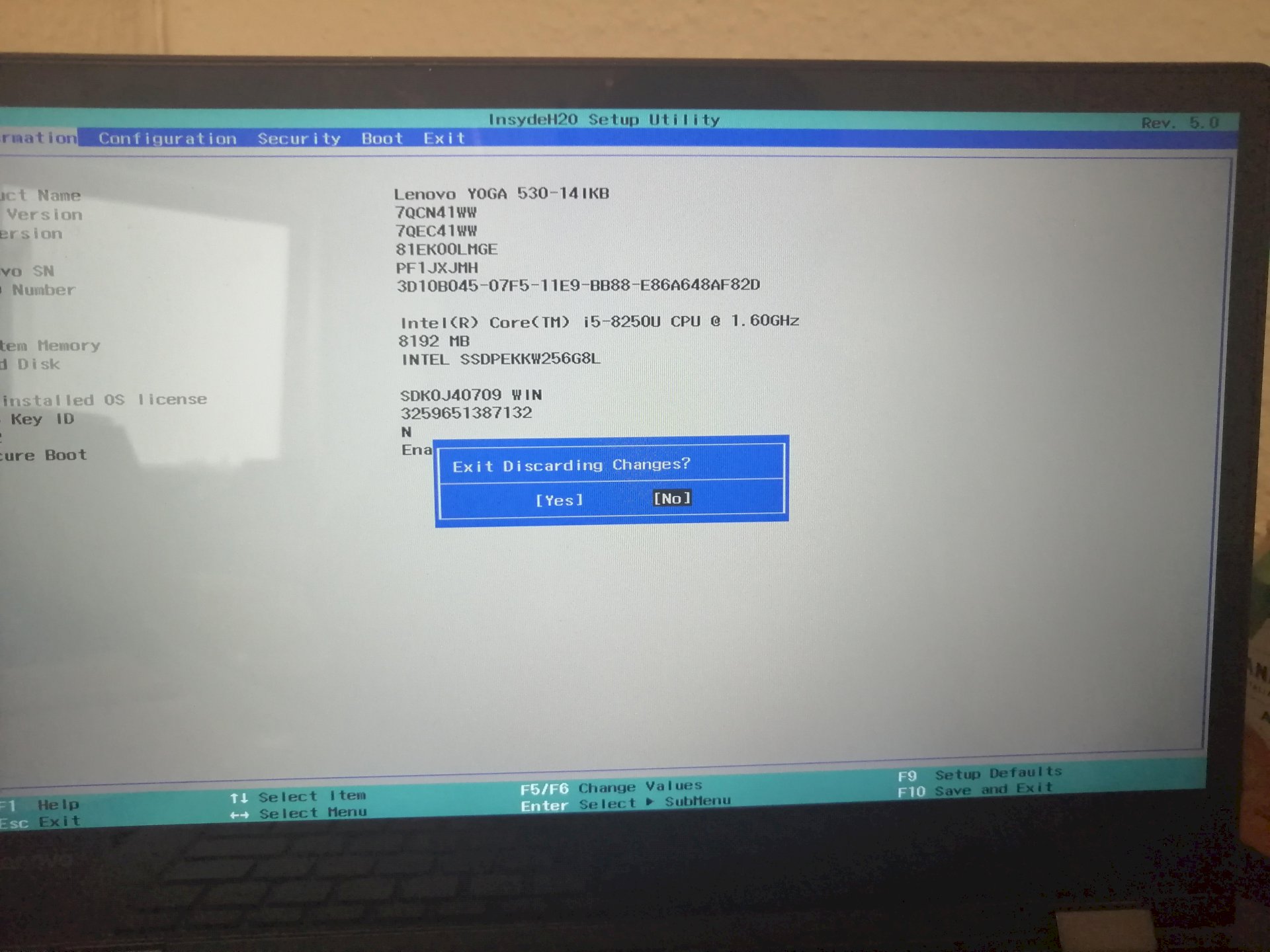 Laptop restart error