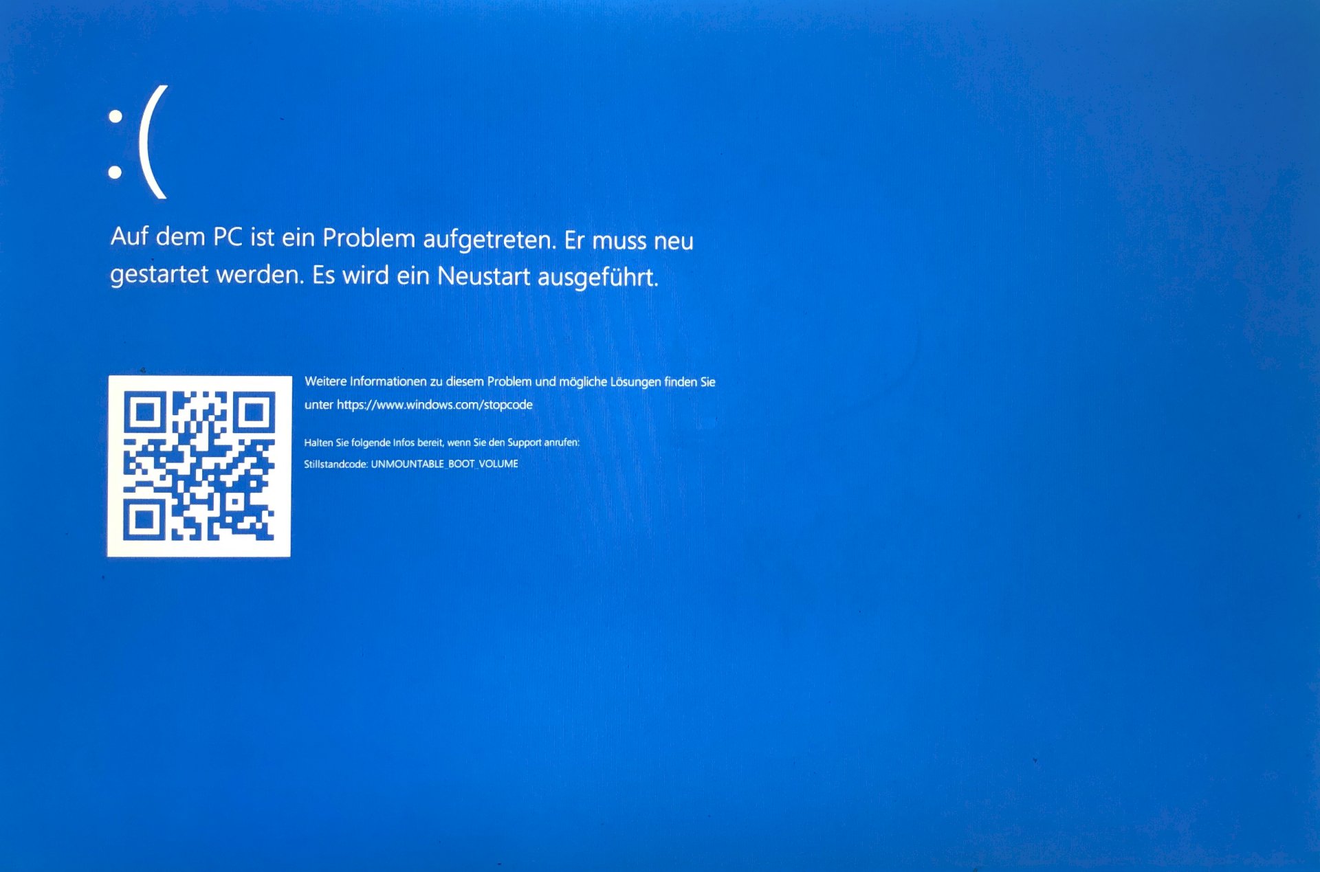 Laptop has problems with the restart