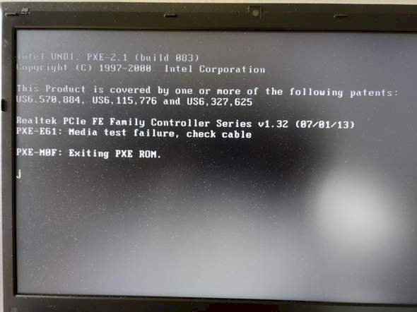 Laptop does not boot from PXE