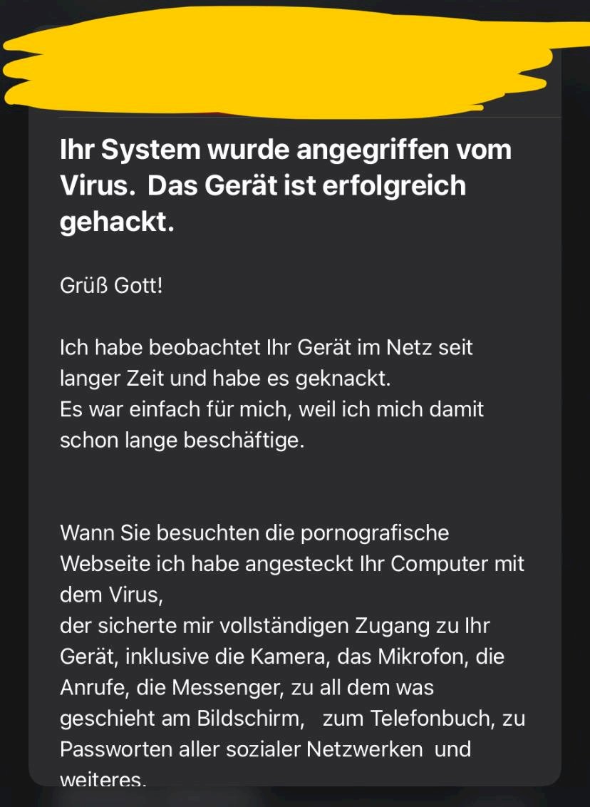 I received an email that I was hacked, what should I do