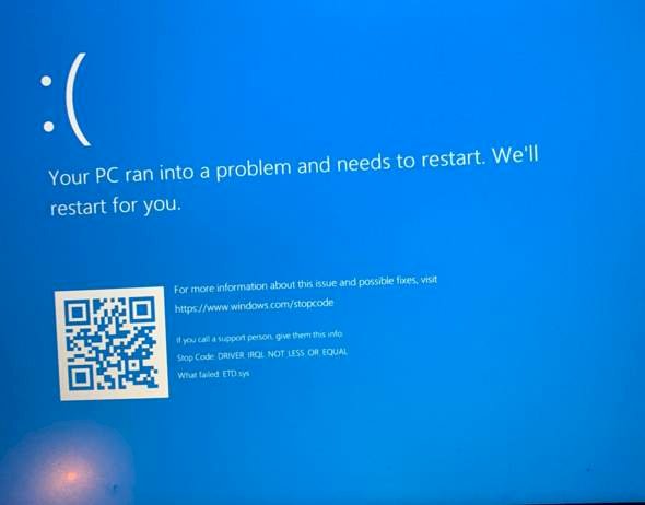 Laptop just crash after reset