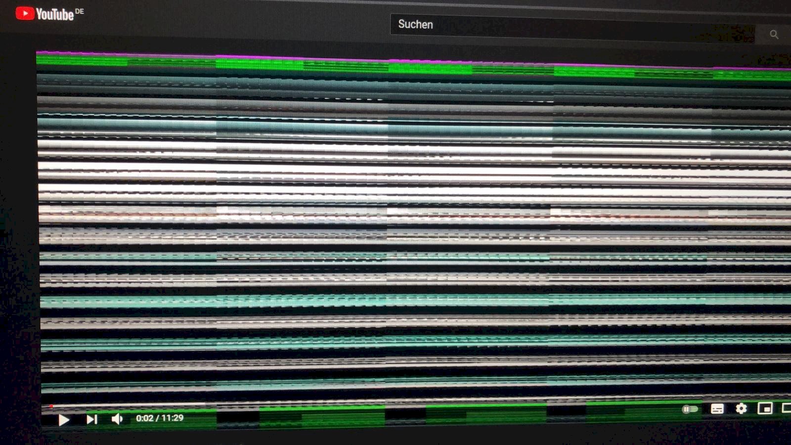 Laptop shows some YouTube videos pixelated, graphics card defective