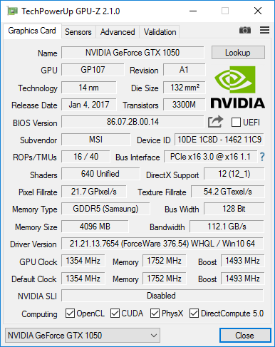 Do I have an Nvidia GeForce GTX 1050 or 1050 TI