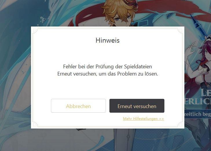 Genshin Impact Error checking game files
