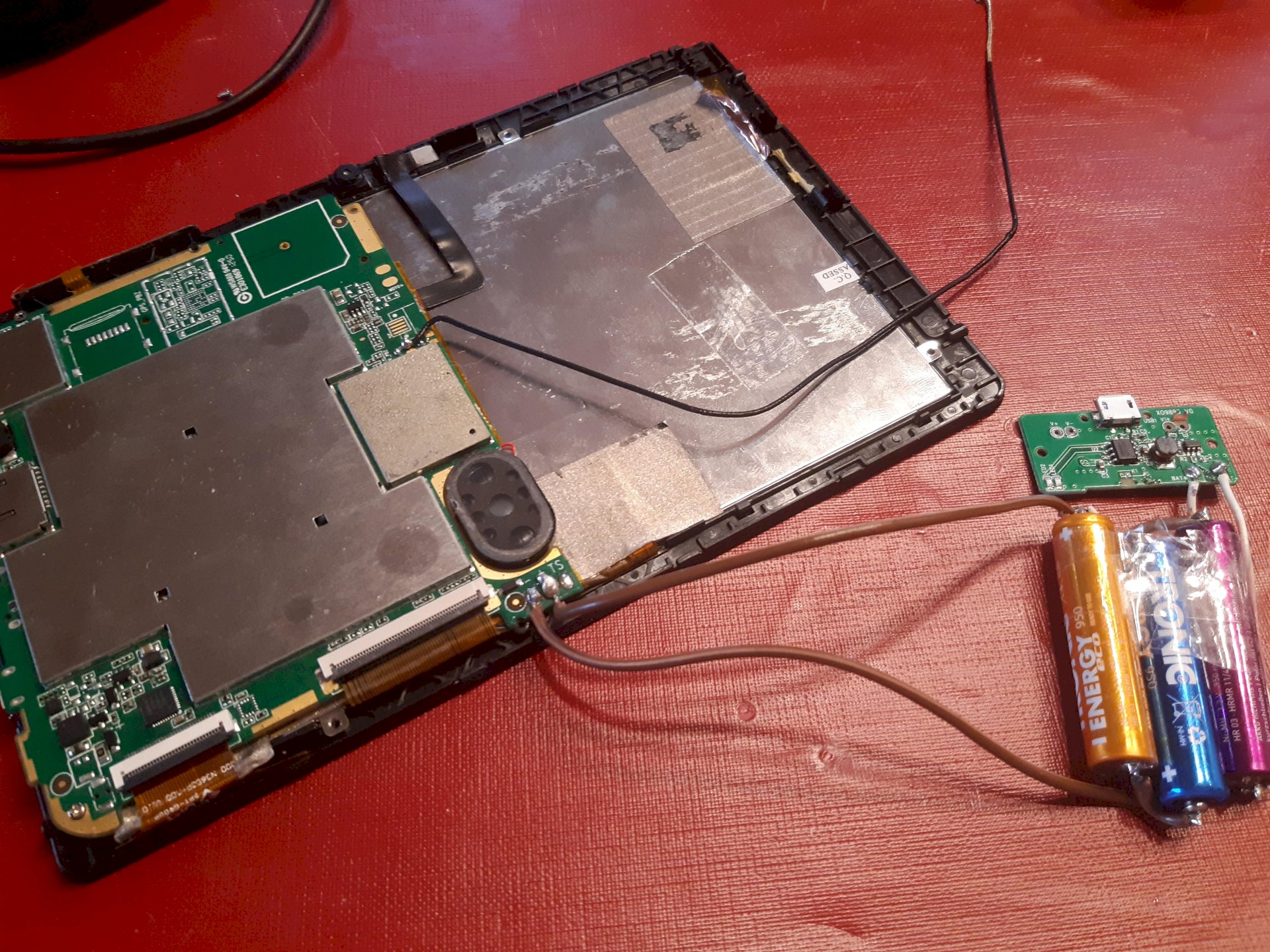 AAA batteries in the laptop tablet