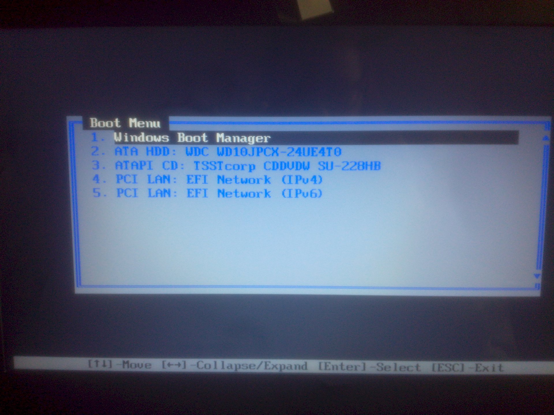 Windows 10 Boot Menu automatically started on laptop restart