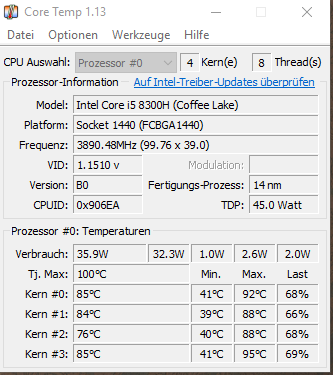 Processor temperature of notebook too high