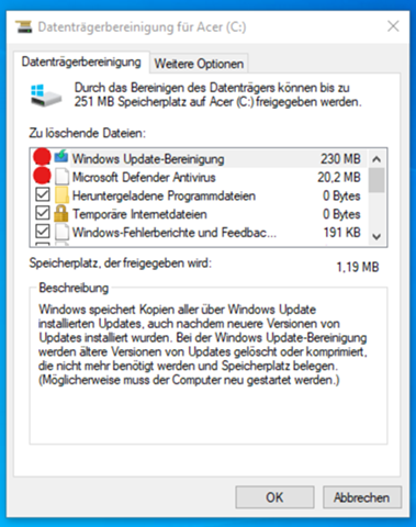 Windows 10: data cleanup