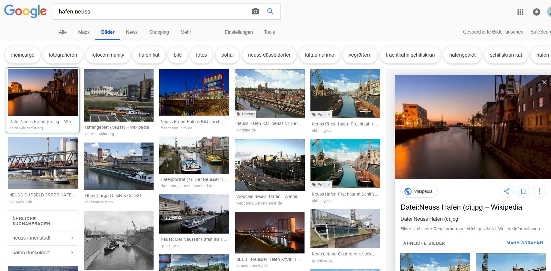 Google images single display at once on the right