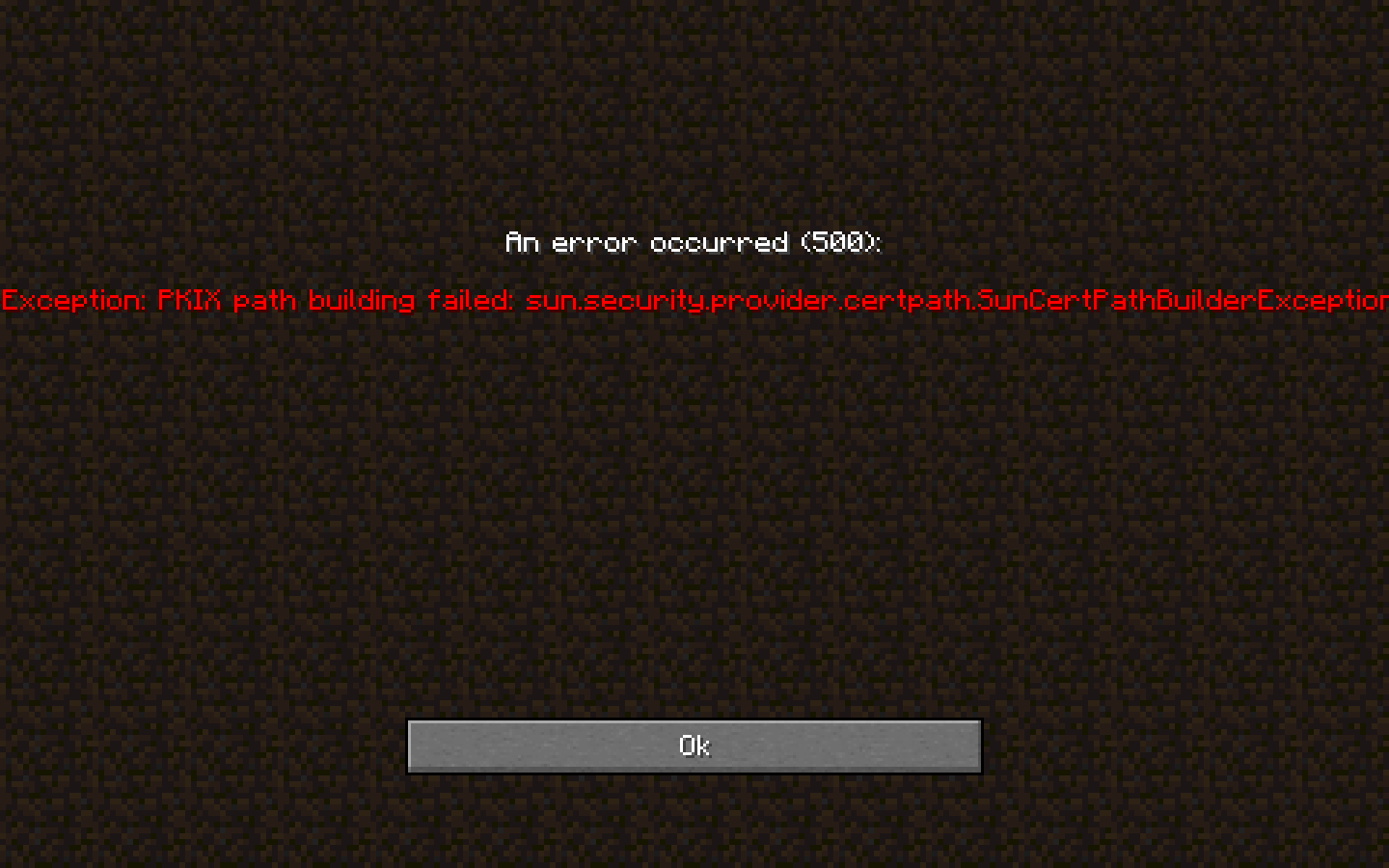 Minecraft Realms error message