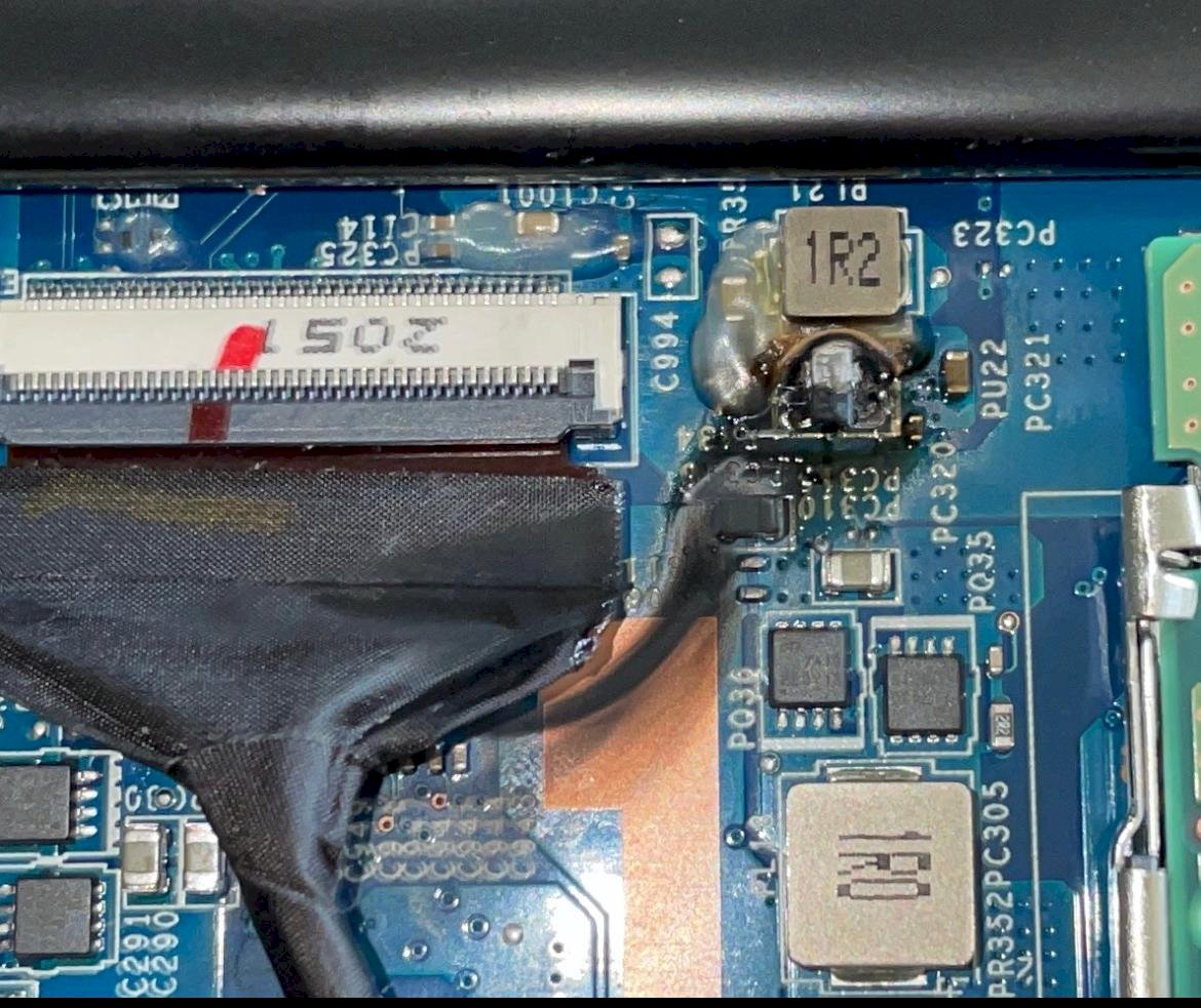 Blown laptop chip resistor MSI GF65