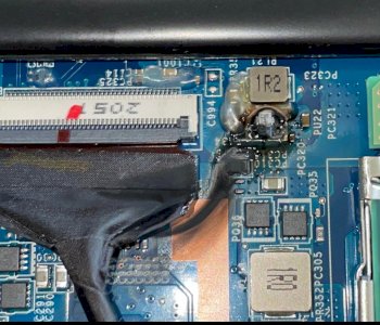 Blown laptop chip / resistor (MSI GF65)?