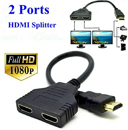 Laptop 1 x HDMI via splitter two monitors with different displays