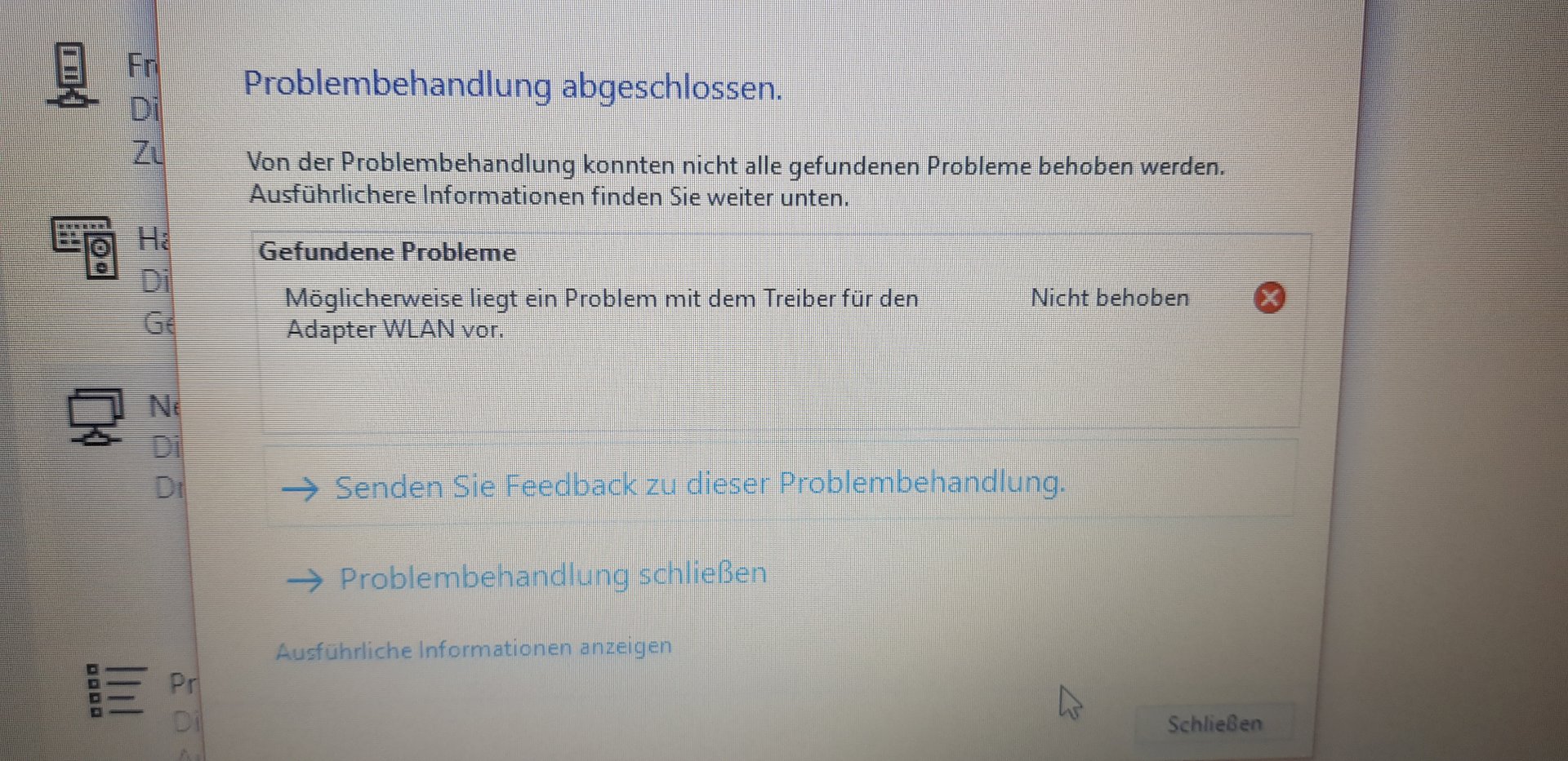 Network adapter WLAN Notebook Windows 10 Home broken