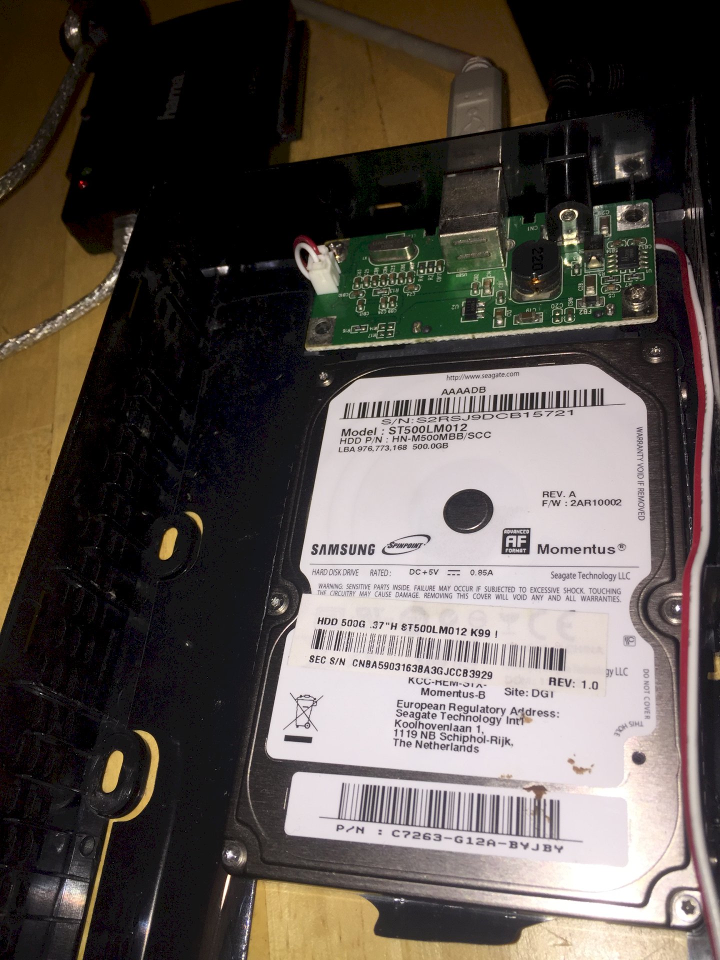 Internal hard drive is not recognized externally - 1