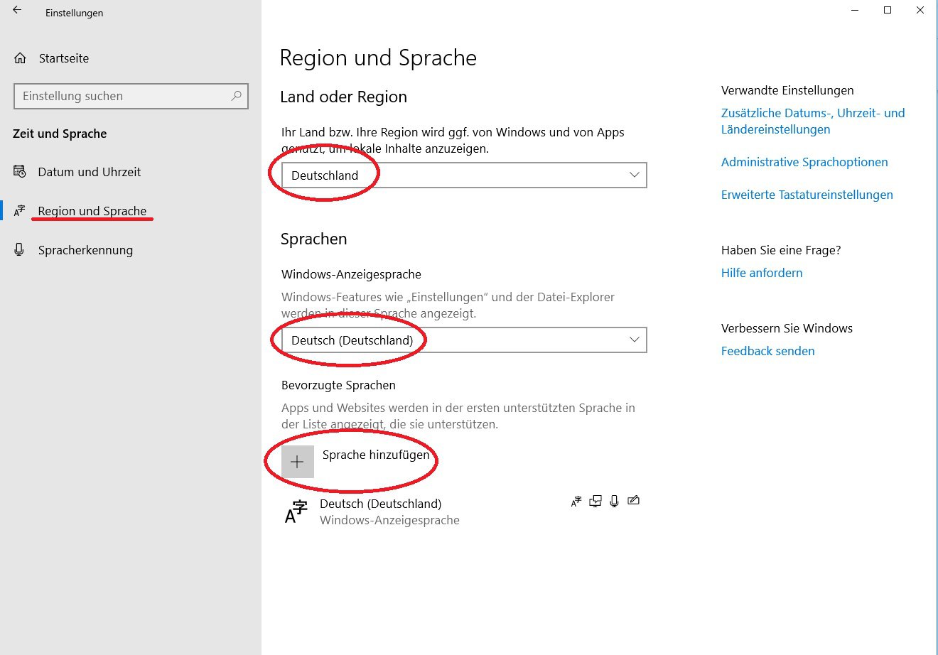 How can I convert the laptop to German