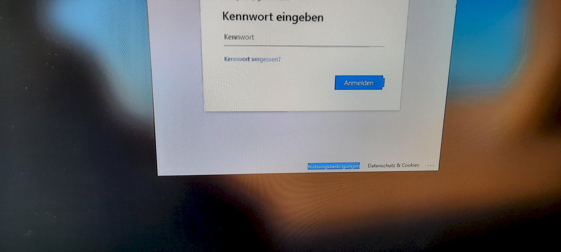 Microsoft password is not taken - 2