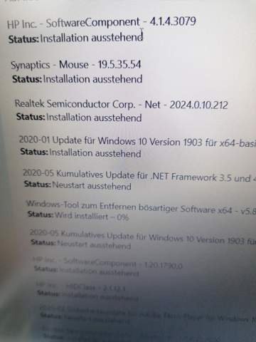 Pending HP Notebook installation