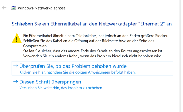 Network problems although PC does not have an Ethernet connection - 1