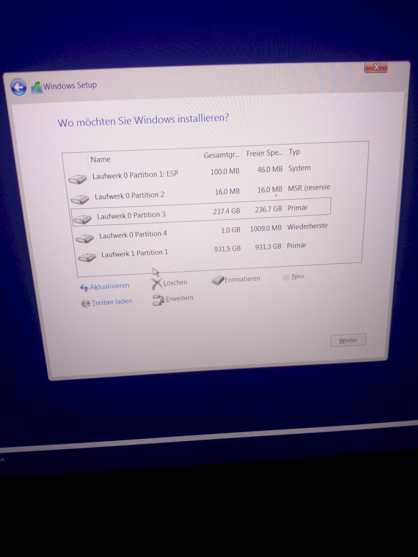 Windows 10 install error message