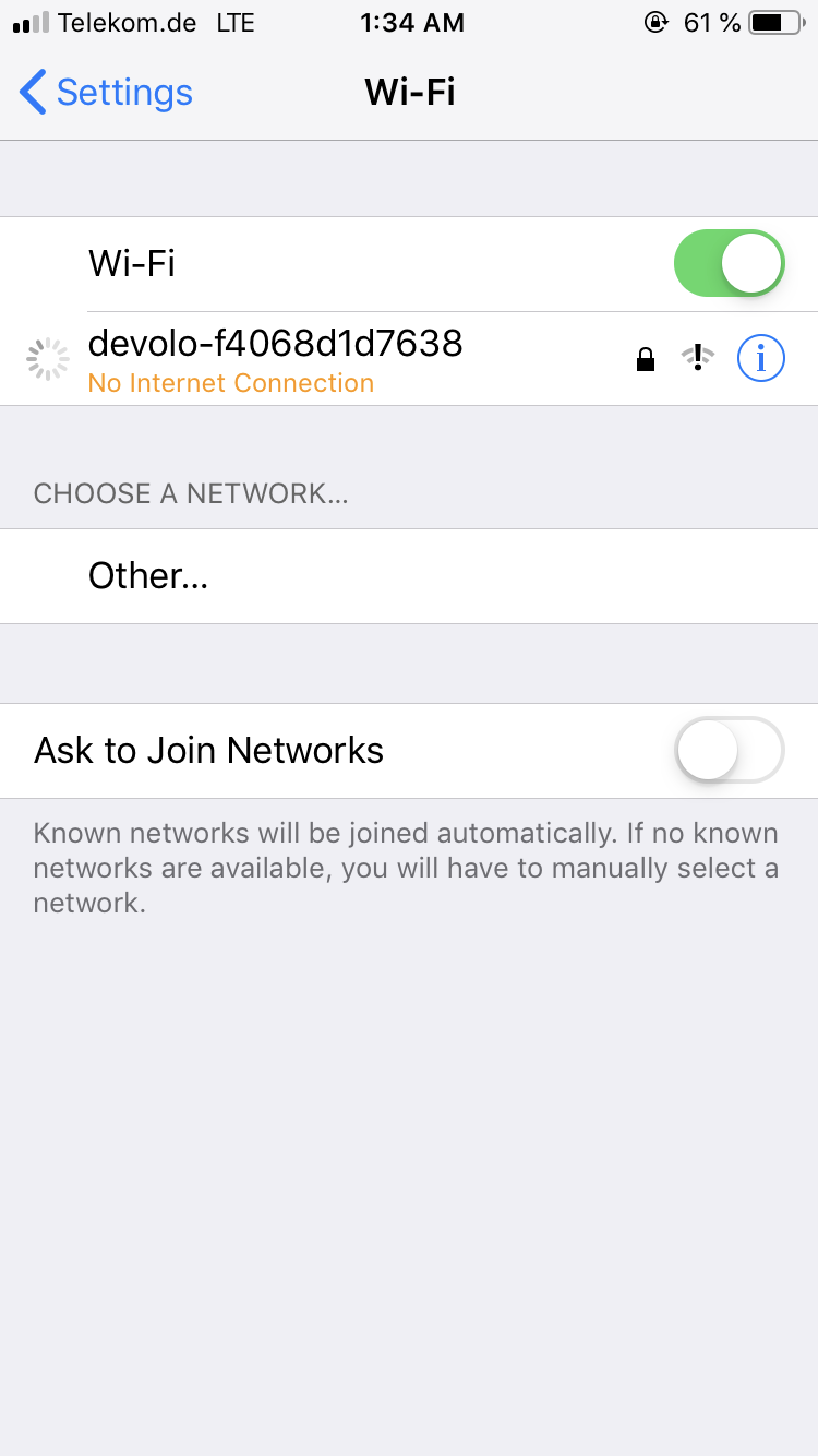 WLAN does not work, Devolo 500