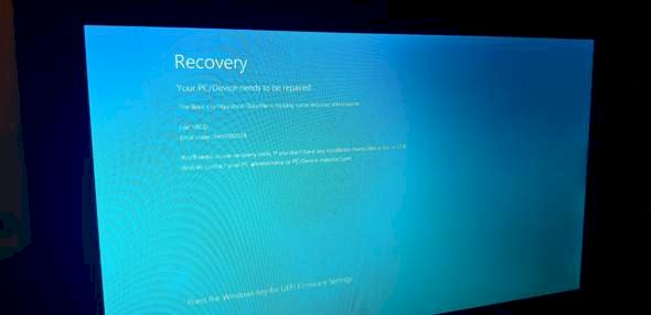 Laptop won t boot broken file