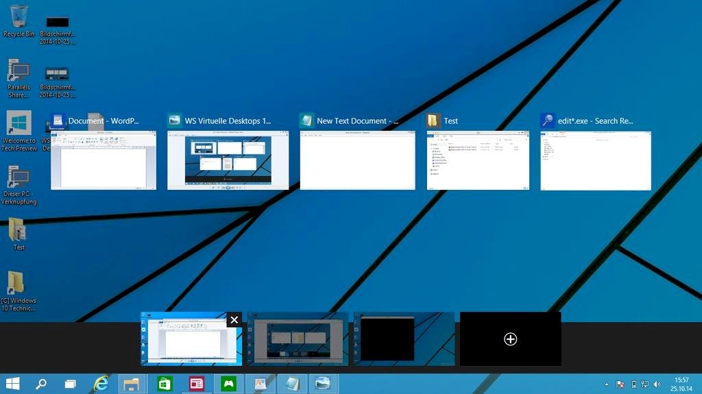 Swipe virtual desktops