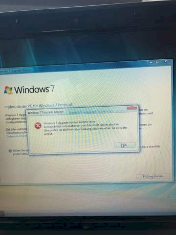Windows 7 upgrade advisor could not get compatibility information