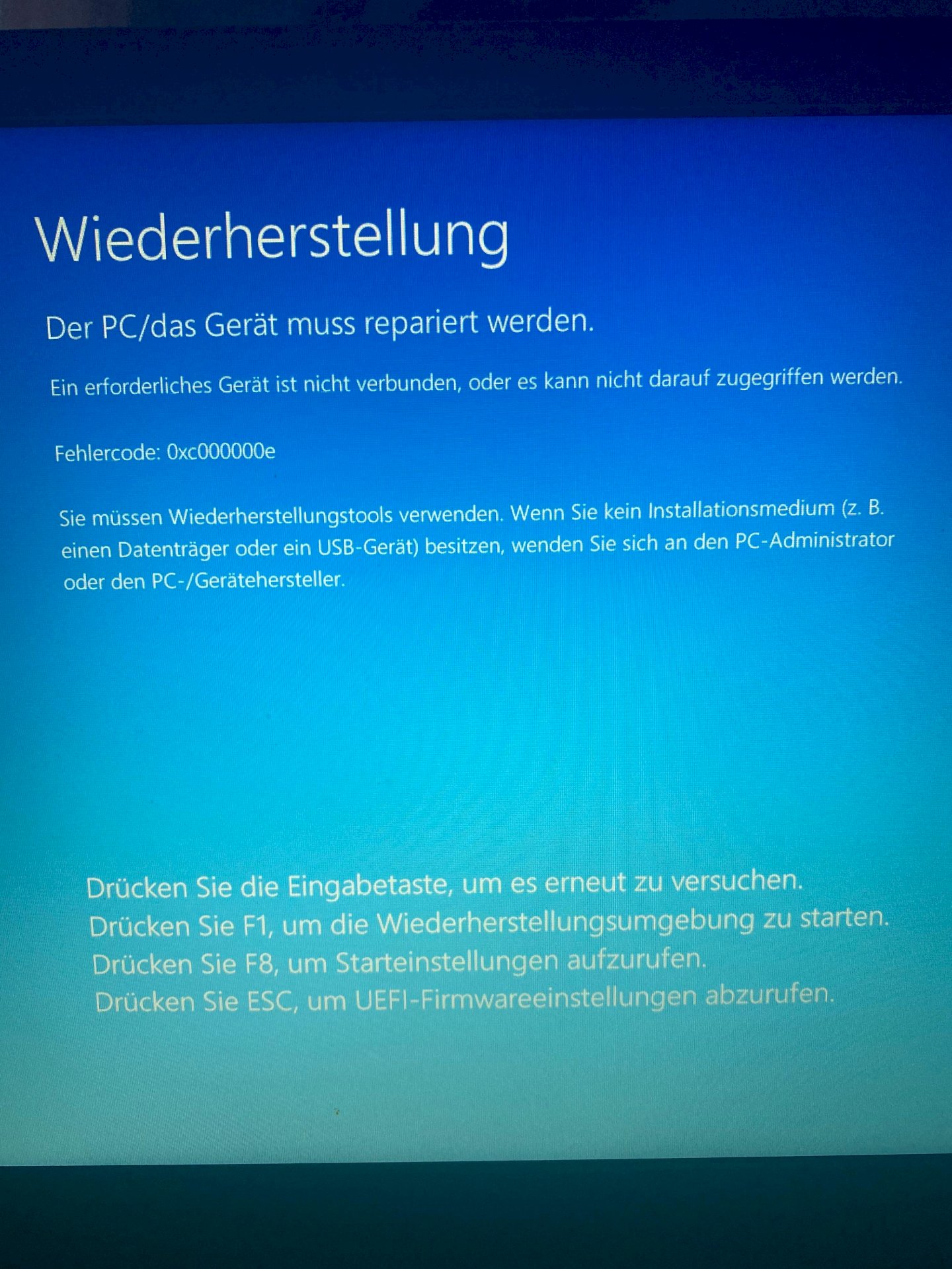 Laptop bluescreen after start