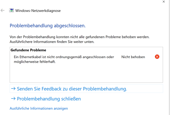 Network problems although PC does not have an Ethernet connection