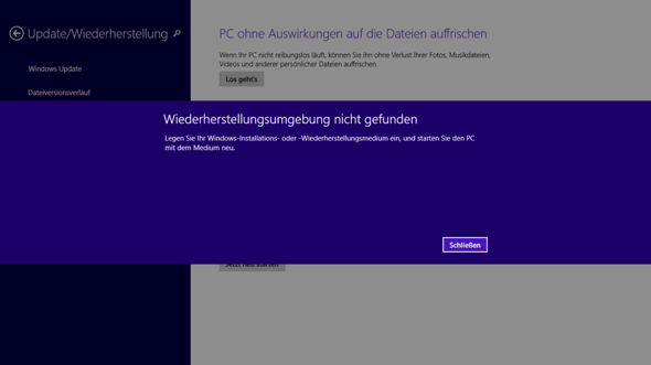 Windows 8.1 recovery environment not found - 1