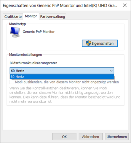 144Hz laptop but only 60Hz available