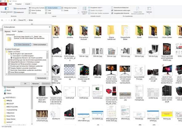 PC windows 10 show photos as thumbnails