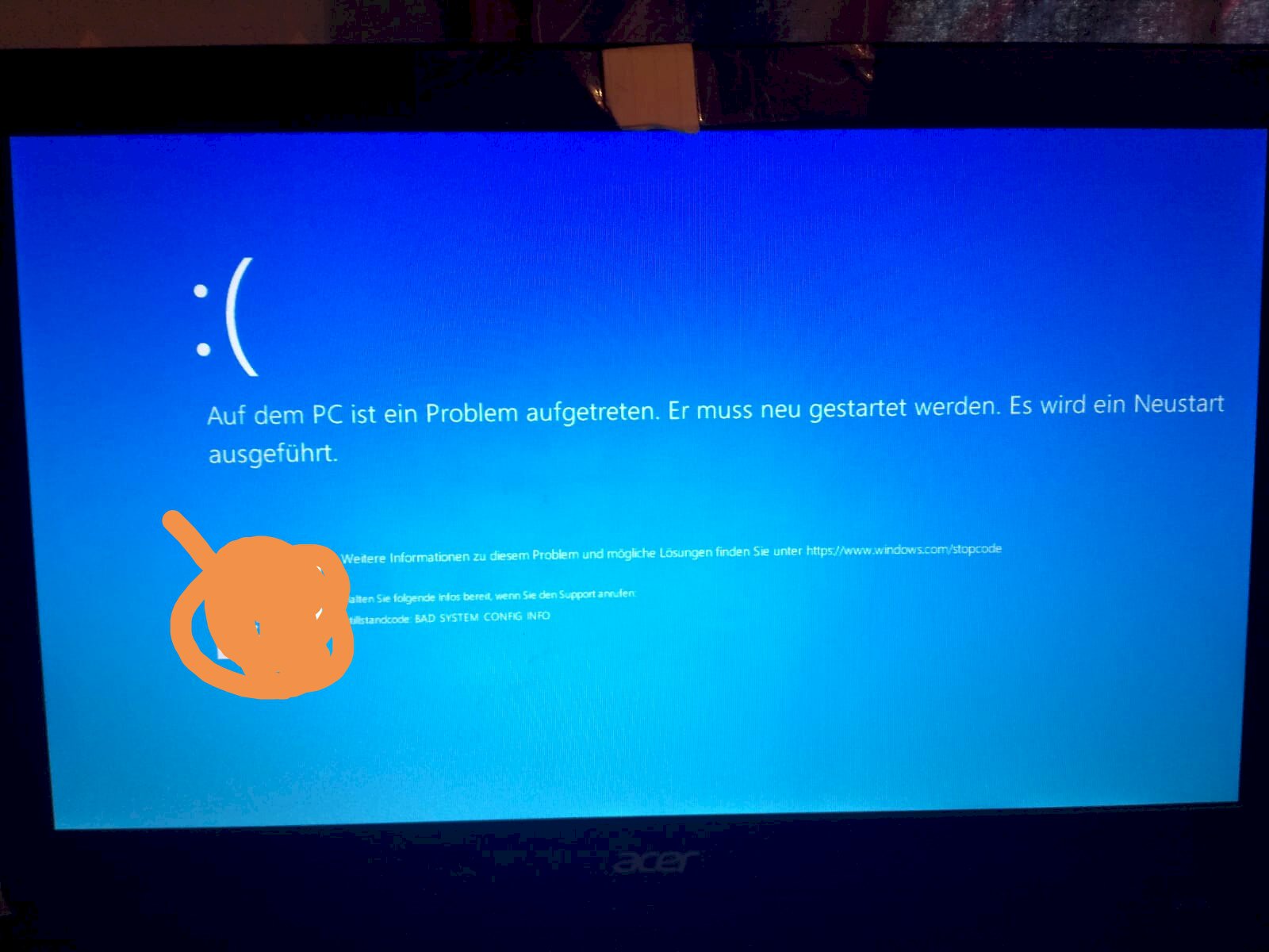 Laptop is not working properly error message