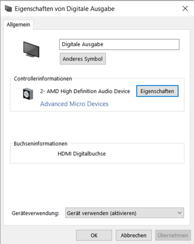 Audio device is shown as Not Connected - 1