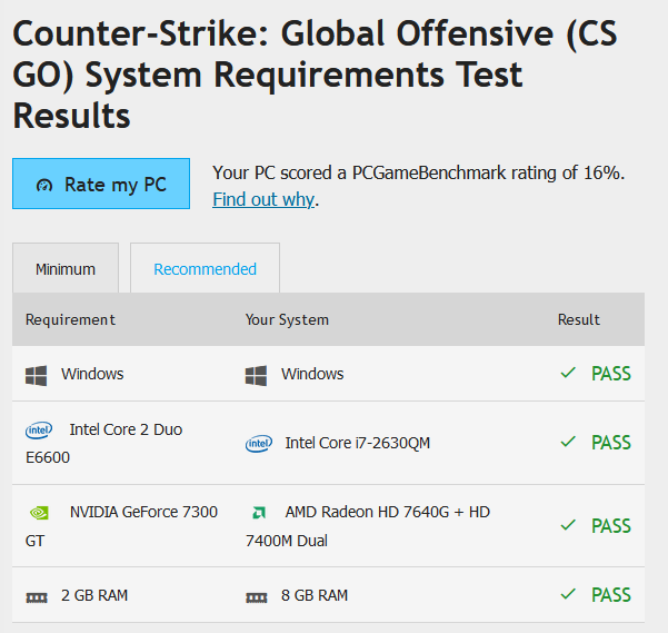 Laptop cs go running
