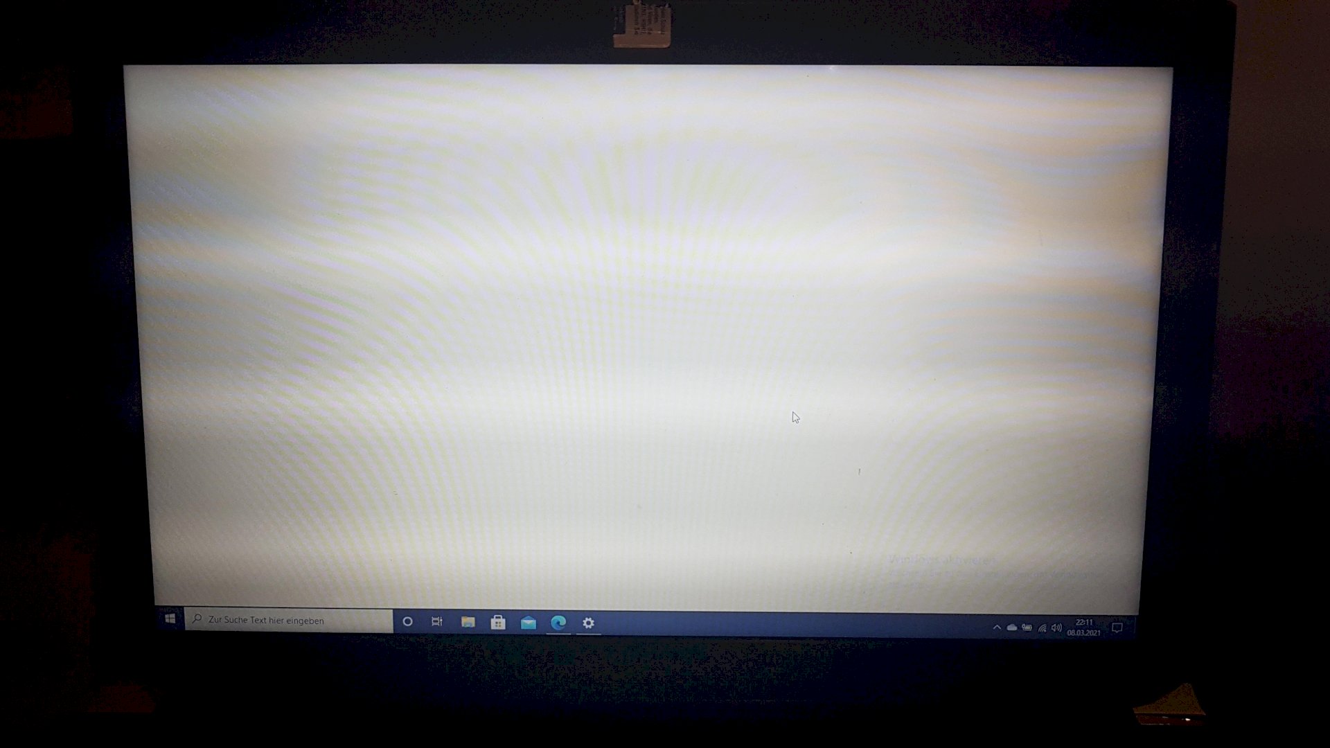 Laptop screen first black then white