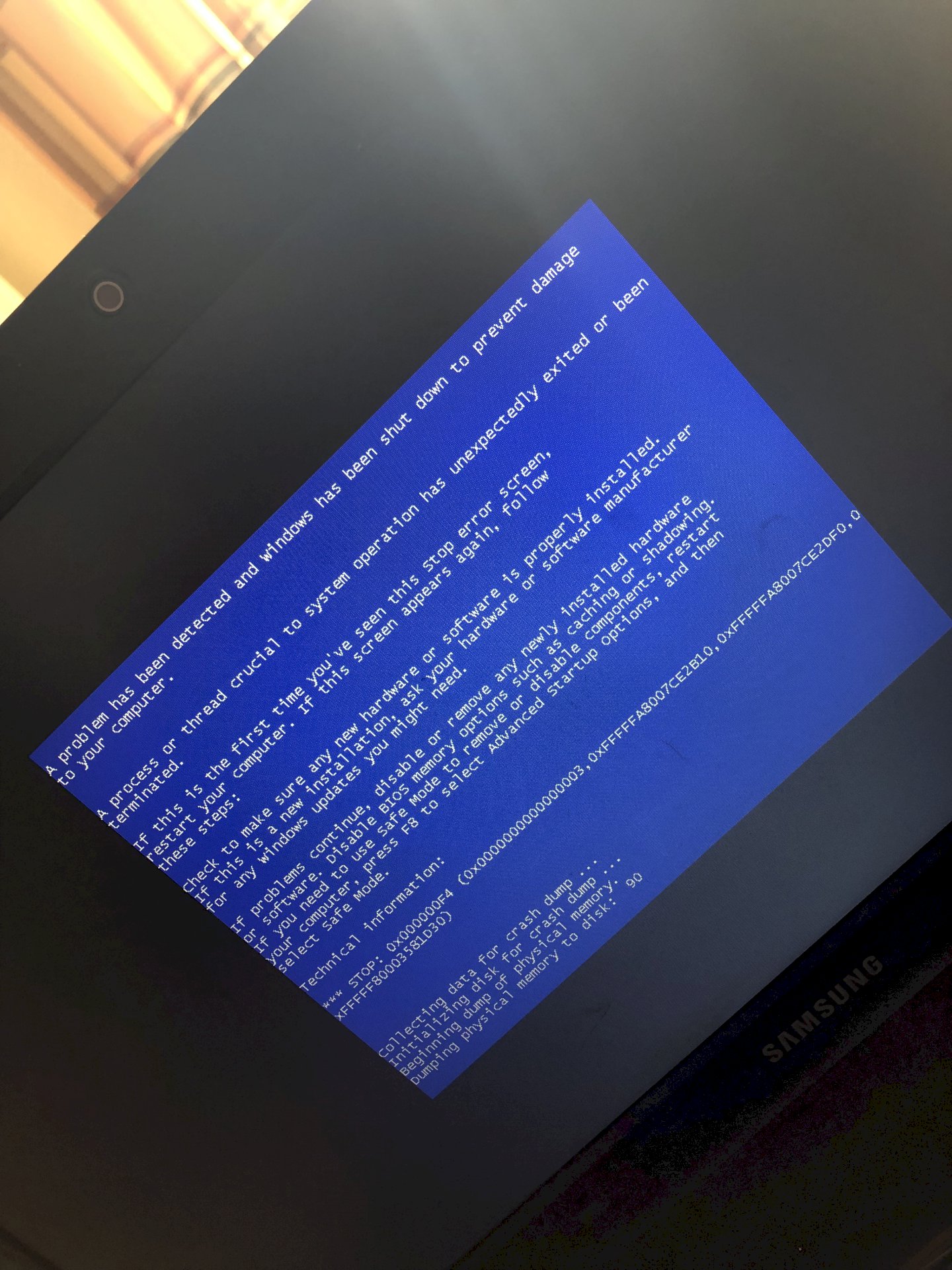 Samsung laptop bluescreen