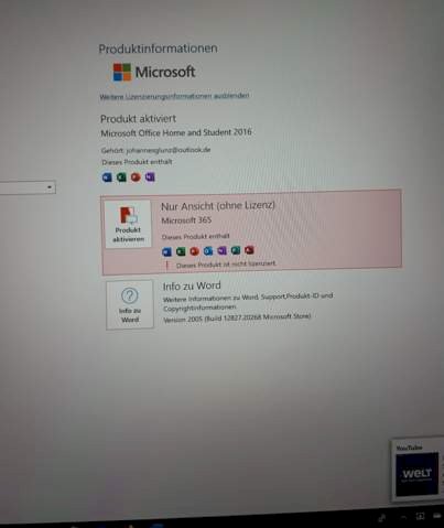 What does unlicensed mean at Office