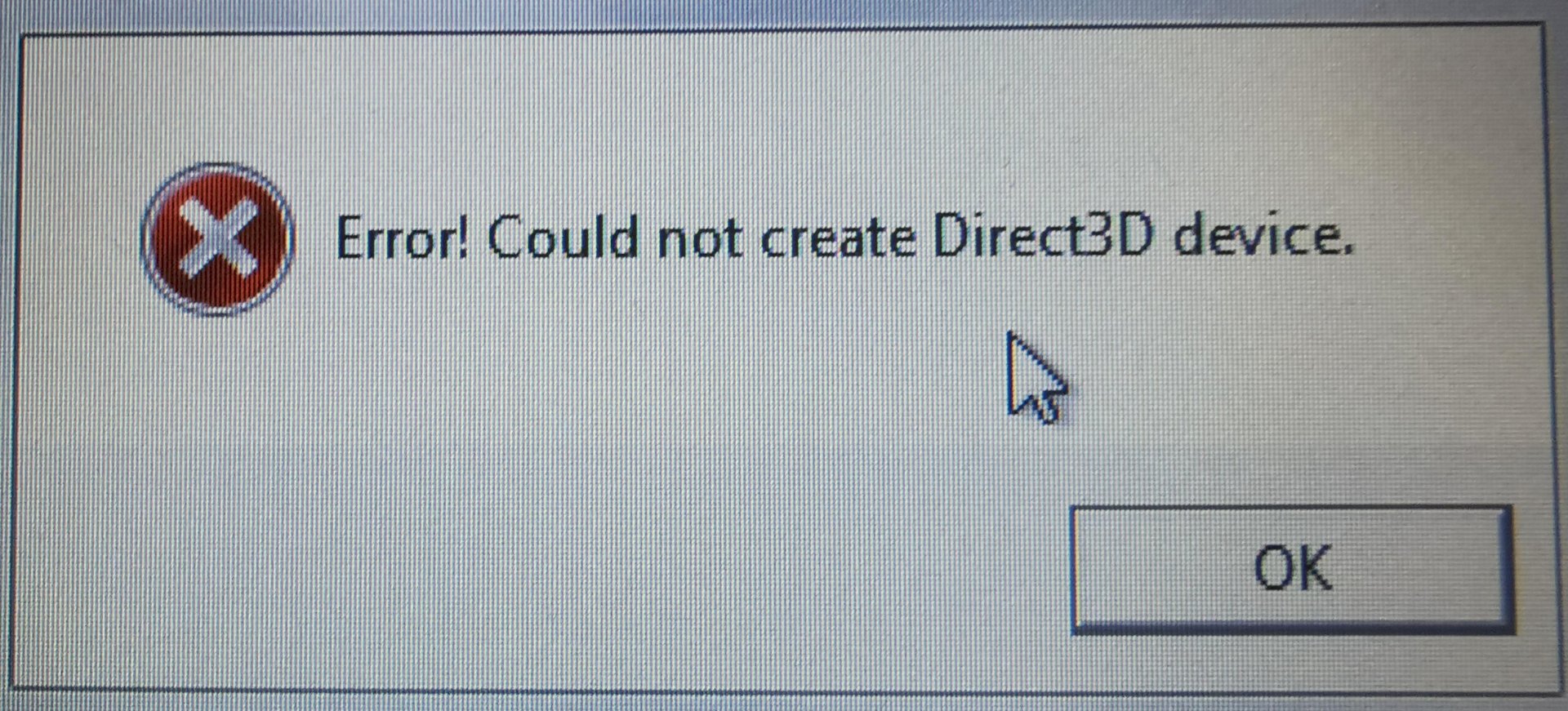 DIRECT3D Error message