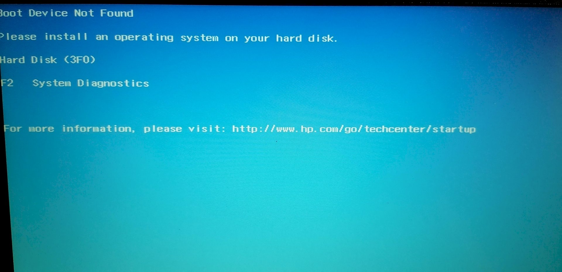 Error Code 3f0 hard disk