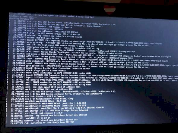 Linux booted on laptop